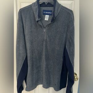 NordicTrack men’s 2XL XXL fleece quarter zip gray/navy blue